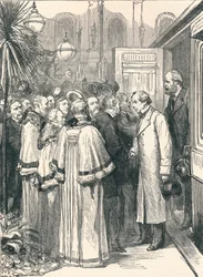 Lord Beaconsfield és Lord Salisbury a Charing Cross pályaudvaron, 1896