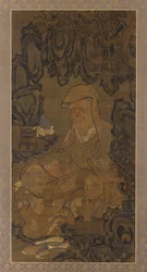 Luohan egy barlangban meditál, 1345.