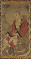 Luohan és oroszlán, Ming-dinasztia, 1368-1644.