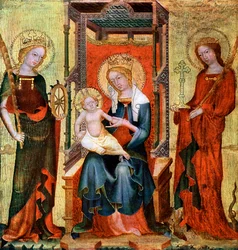 Madonna Szent Katalin és Margit között, c1360 1955