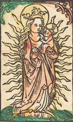 Madonna és gyermek dicsőségben a félholdon állva, 14701480.