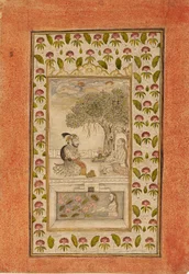 Maharana Sangram Singhi látogató egy jógihoz, 1710-1715