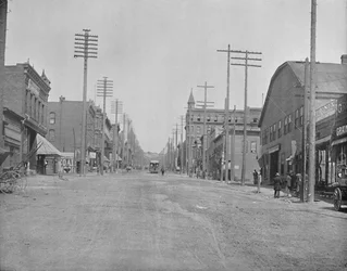 Main Street, Butte City, Montana, 1897.