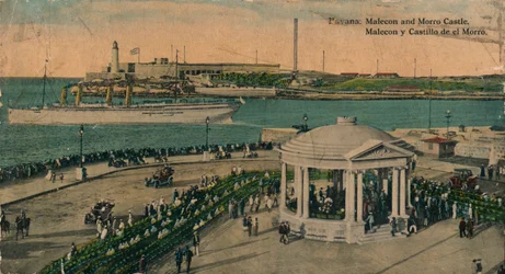 Malecon és Morro kastély, Havanna, Kuba, 1920
