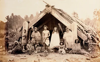 Maori család, Új-Zéland, 1880-as évek