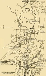 Térkép, amely szemlélteti az Eerstefabriekenből Middelburgba tartó keleti költözést, 1901.