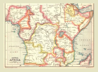 Közép-Afrika térképe, 1902.