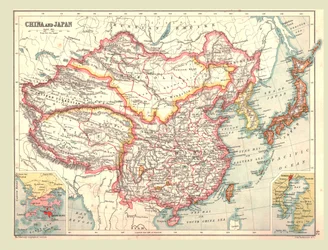 Kína és Japán térképe, 1902