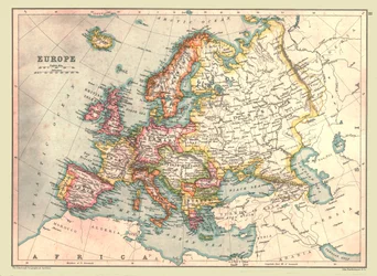 Európa térkép, 1902.