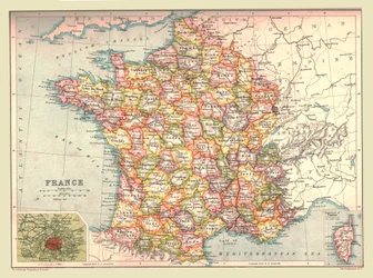 Franciaország térképe, 1902.