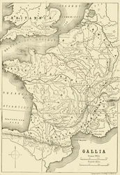 Gallia és Nagy-Britannia egy részének térképe, 1890.