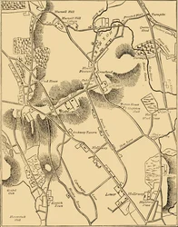 Hornsey és a környék térképe 1819-ben, 1876 c.