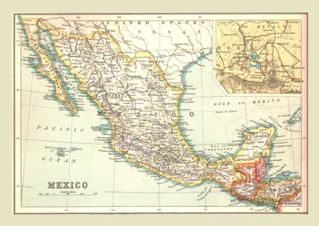 Mexikó térképe, 1902.