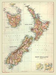 Új-Zéland térképe, 1902.