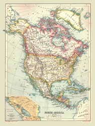 Észak-Amerika térképe, 1902.