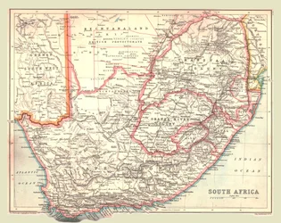 Dél-Afrika térképe, 1902.