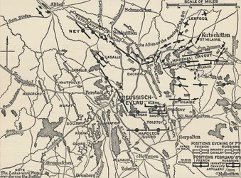 Az eylau-i csata térképe, 1807, 1896