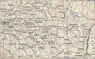 A hadműveleti terület térképe 1814-ben, 1896-ban