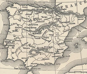 A spanyol hadjárat térképe, c1807-1814, 1896
