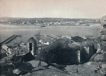 Marazion – Általános nézet, Kikötő látható, 1895