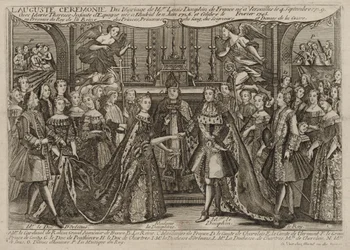 Lajos, a francia Dauphin házassága Marie Thérèse Raphaëlle-lel, a spanyol Infantával 1745-ben Versailles-ban, 1745