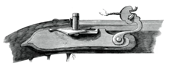 Matchlock, 17. század vége, a londoni Towerből, 1880