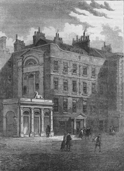 Christie és Mansons urak eredeti aukciós termei, Westminster, London, 1860 1878