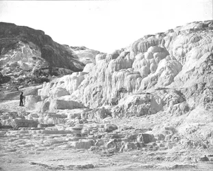 Minerva Terrace, Yellowstone Park, USA, 1900.
