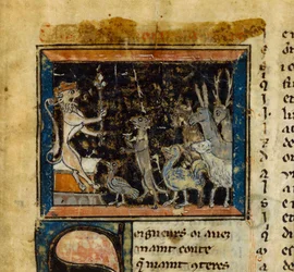 Miniatűr a Le Roman de Renart-ból, 13. század.