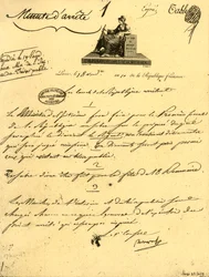 Miniszteri rendelet az első konzul... kardjáról, 1801. október 10-én, 1921.
