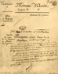 Miniszteri rendelet a La Tour dAuvergne tárgyában, 1803. július 15., 1921.