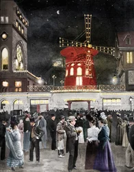 A Montmartre S szórakoztatja a Moulin Rouge kijáratát, 1900