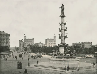 Wilhelm von Tegetthoff emlékműve a Pratersternben, Bécs, Ausztria, 1895.