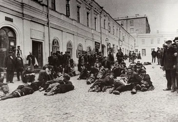 Moszkvai hajléktalanszállók lakói, Oroszország, c1904