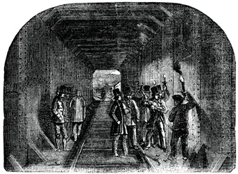 Stephenson úr az utolsó szegecs behelyezése, 1886