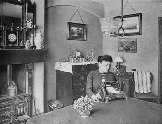 Új szoba egy modelllakásban, London, 1900 1901