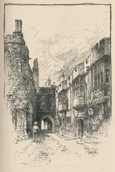 Northern Gate and Library, a King Johns Towerből, 1895