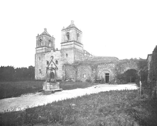 Régi spanyol misszió, San Antonio, Texas, USA, 1900.