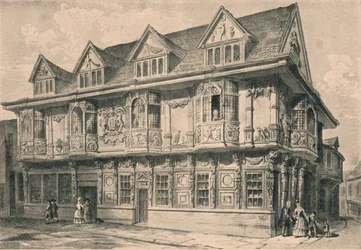 Régi ház Ipswichben, Suffolkban, 1915