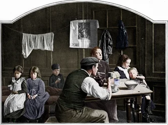 Régi szoba Slumlandben, Londonban, 1900 1901