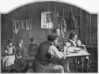 Régi szoba Slumlandben, Londonban, 1900 1901