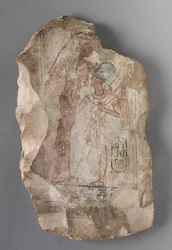 Ostracon: Ramszesz II. Egy istennő szoptatta, c. Kr.e. 1279-1213.