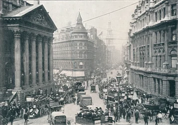 A Mansion House épületén kívül, City of London, 9:00, 1901 1901