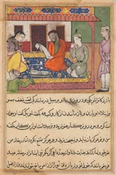Oldal a Papagáj meséiből Tuti-nama: Negyvenkettedik éjszaka: Ubaid házassága... c. 1560.