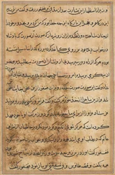 Oldal a Papagáj meséiből Tuti-nama: szövegoldal, c. 1560.