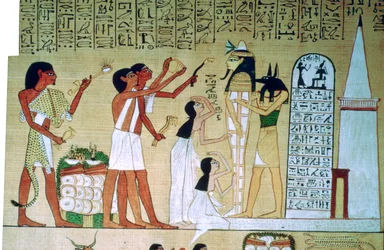 Oldal a Hunefer halottak könyvéből, Thébából, Egyiptomból, 19. dinasztia, ie 1300 körül