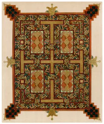 Oldal a Lindisfarne-evangéliumokból, i.sz. 710-721