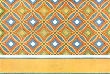 Festett mennyezet Amenemhet sírjában, Thébában, Egyiptomban, 1928.