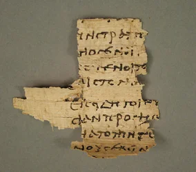 Papirusztöredék, kopt, 4-7. század.