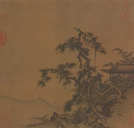 Pavilon a domboldalon, Ming-dinasztia, 15. század.